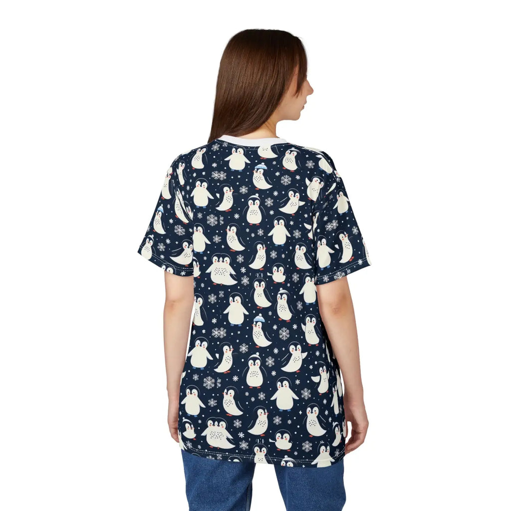 Unisex Penguin Sew Tee - Snowy Wonderland Winter Design - DipaliZ