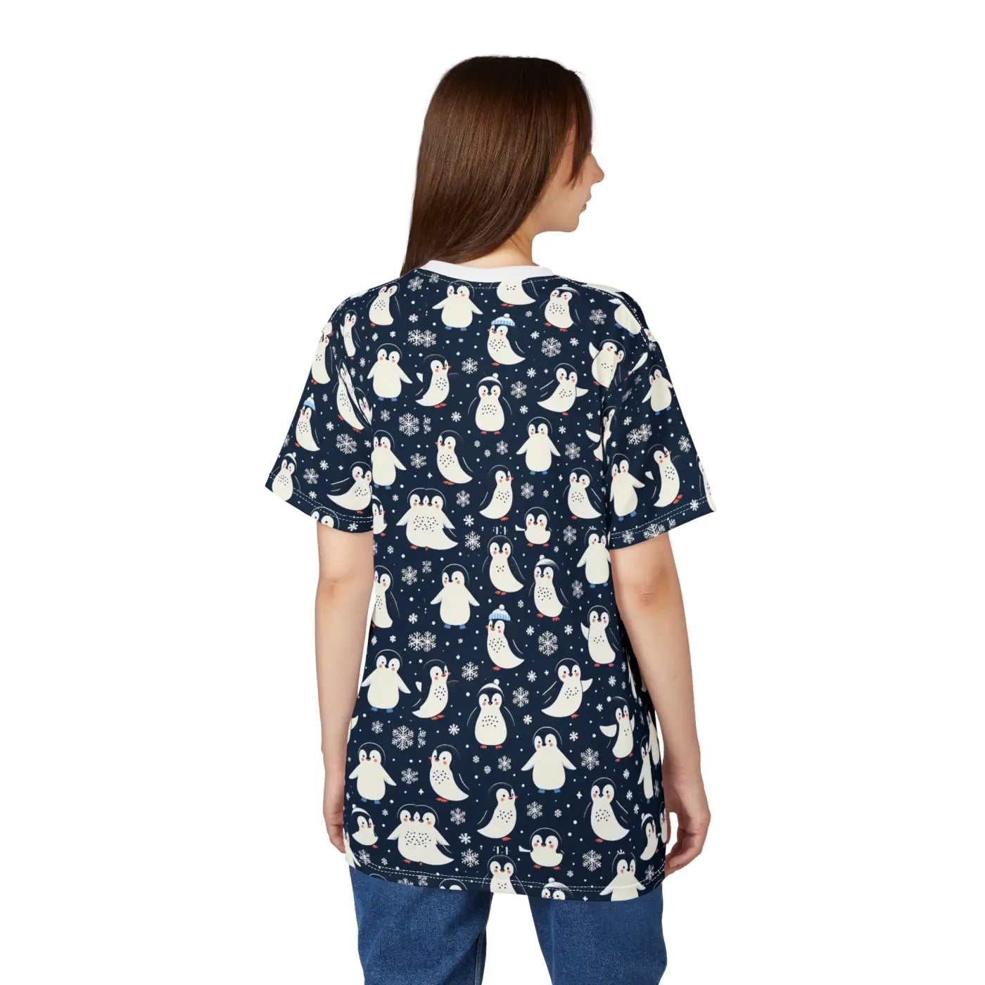 Unisex Penguin Sew Tee - Snowy Wonderland Winter Design - DipaliZ
