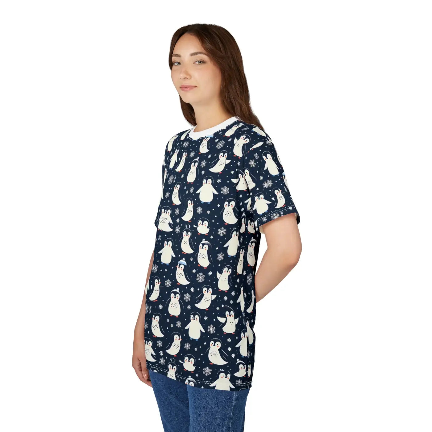 Unisex Penguin Sew Tee - Snowy Wonderland Winter Design - DipaliZ