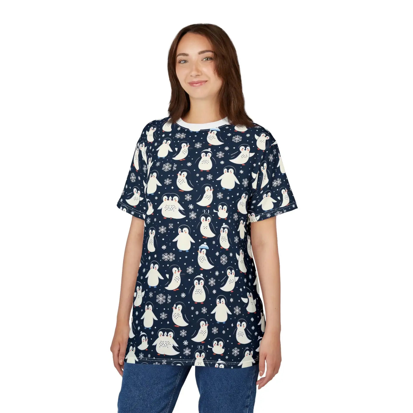 Unisex Penguin Sew Tee - Snowy Wonderland Winter Design - DipaliZ