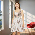 Peonies Floral Print Skater Dress - Spring Weddings - DipaliZ