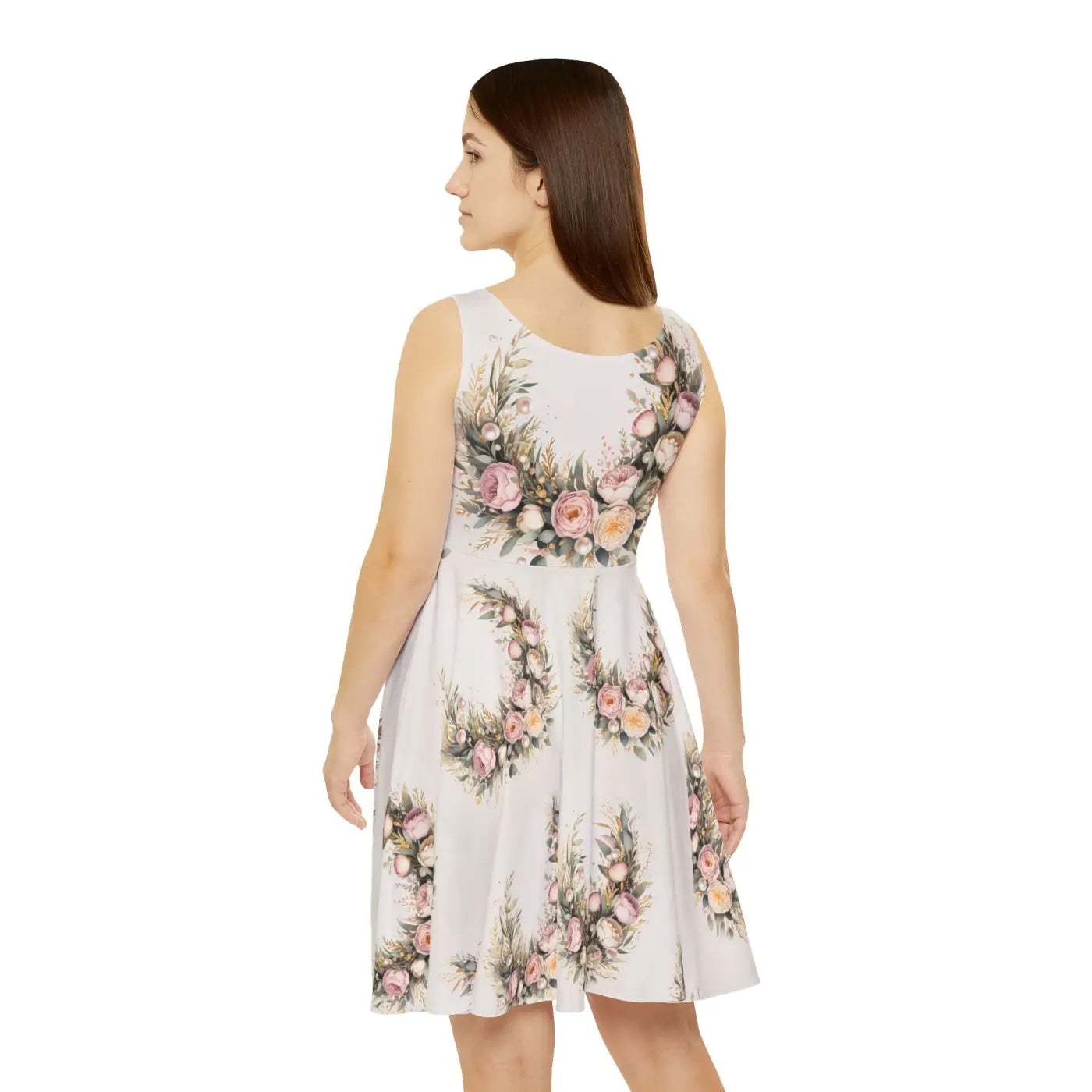 Peonies Floral Print Skater Dress - Spring Weddings - DipaliZ