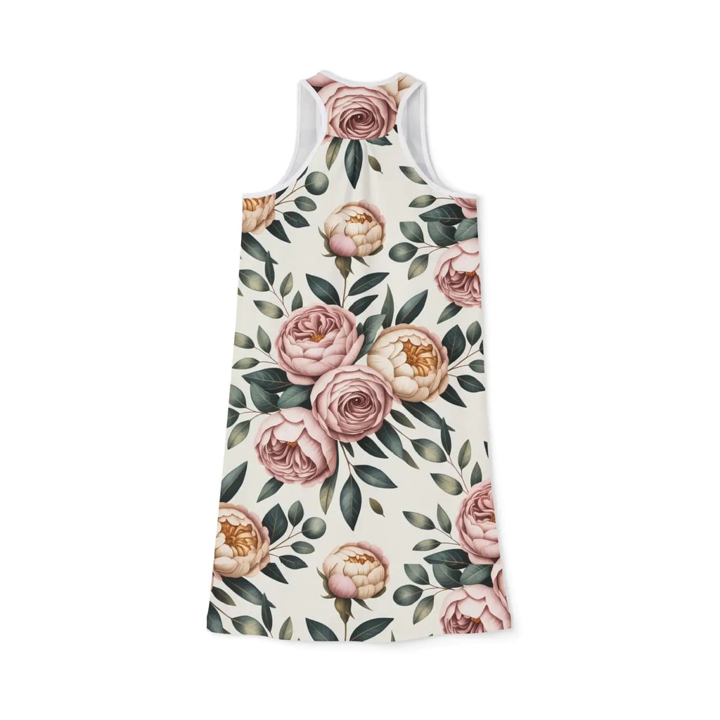 Peonies Floral Racerback High Cut Neckline Dress - Summer - DipaliZ