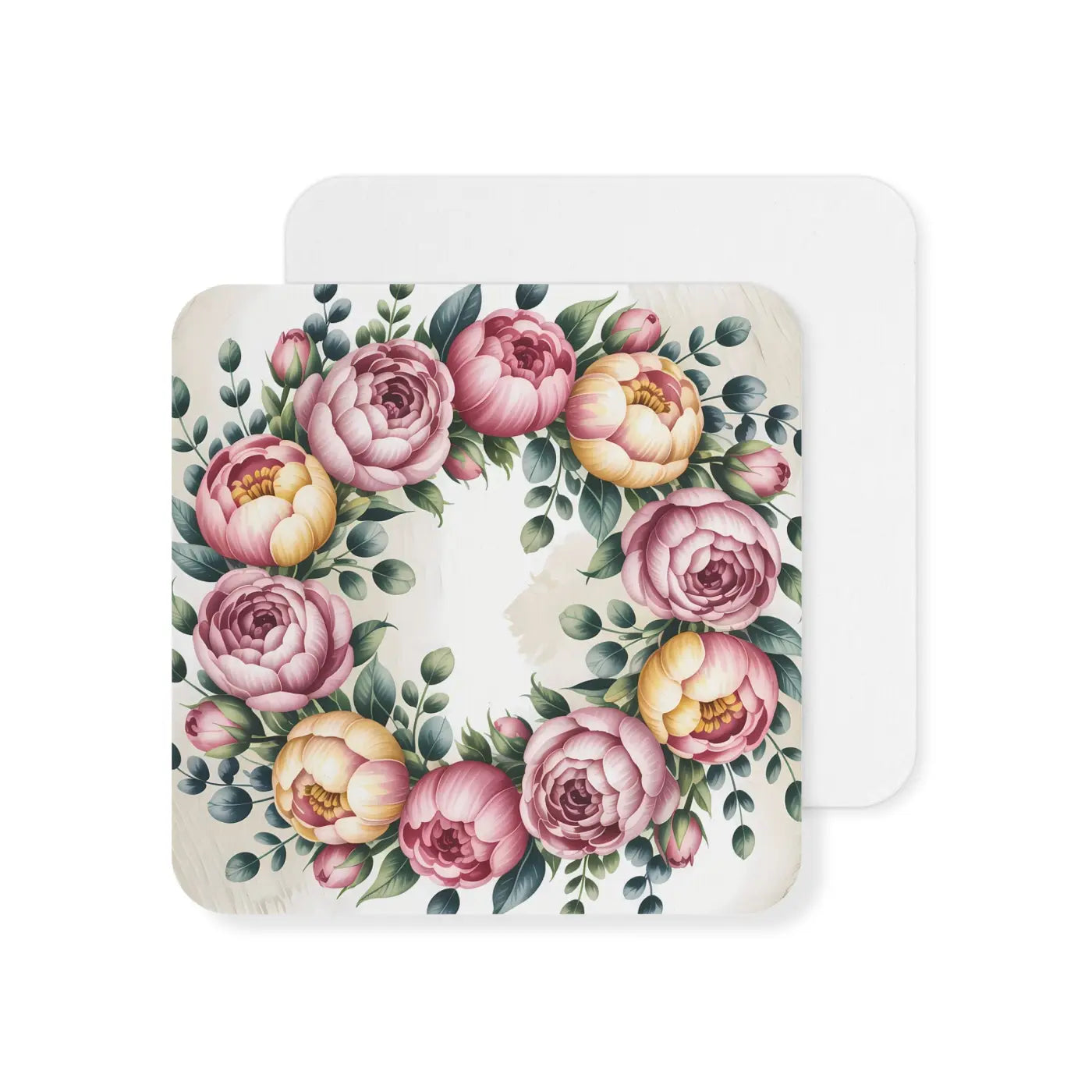Peony Floral Coasters Set - Elegant Table Decor - DipaliZ