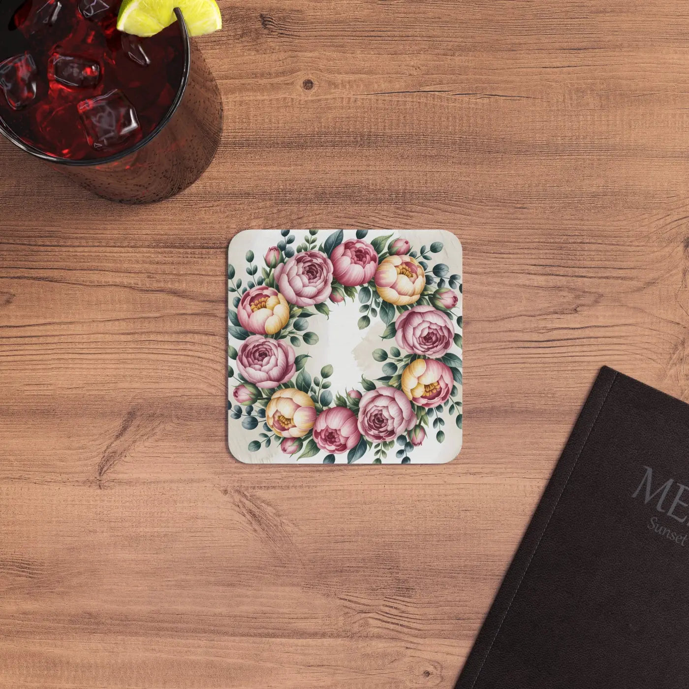 Peony Floral Coasters Set - Elegant Table Decor - DipaliZ