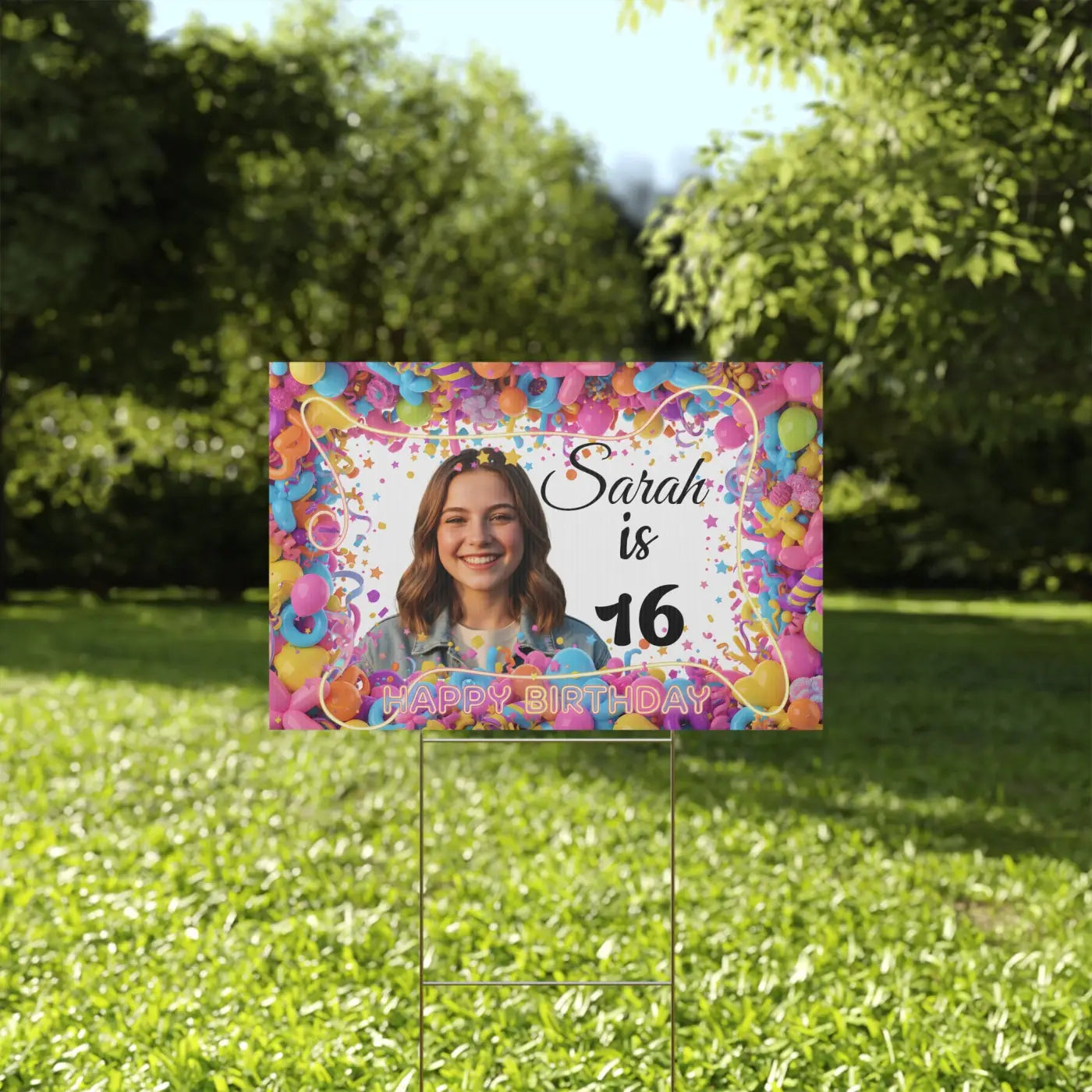Personalized 16th Birthday Yard Sign - Sweet Sixteen - DipaliZ