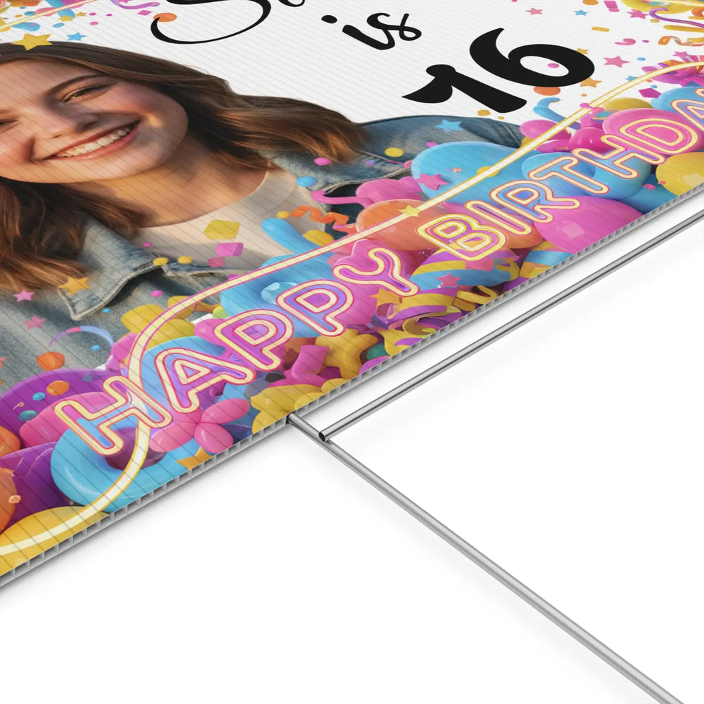 Personalized 16th Birthday Yard Sign - Sweet Sixteen - DipaliZ