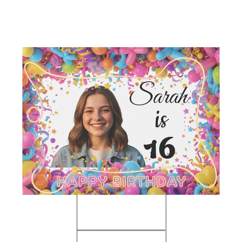 Personalized 16th Birthday Yard Sign - Sweet Sixteen - DipaliZ