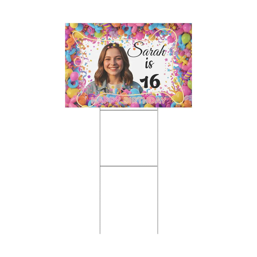 Personalized 16th Birthday Yard Sign - Sweet Sixteen - DipaliZ
