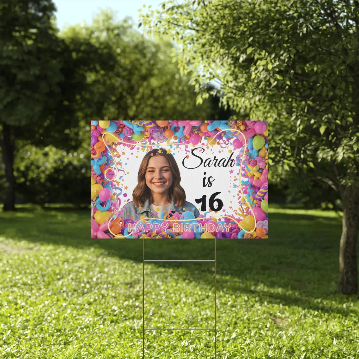 Personalized 16th Birthday Yard Sign - Sweet Sixteen - DipaliZ