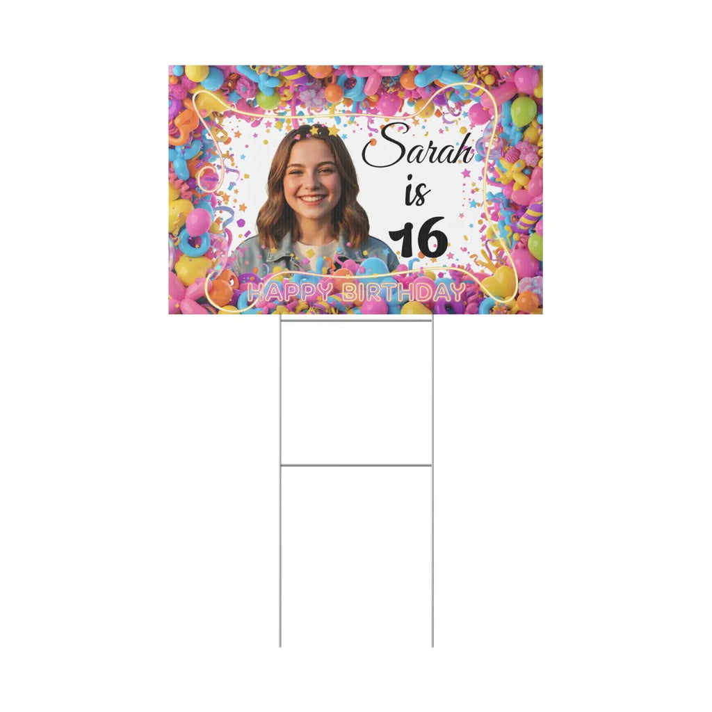 Personalized 16th Birthday Yard Sign - Sweet Sixteen - DipaliZ
