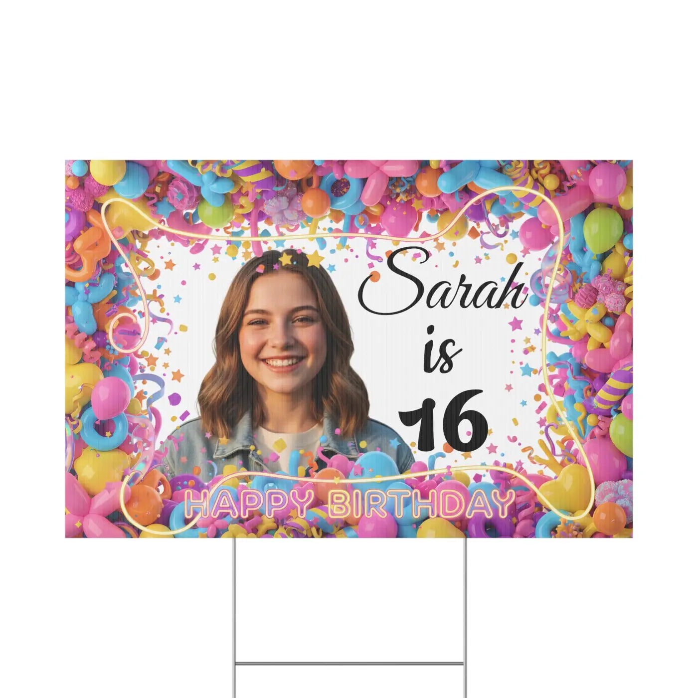 Personalized 16th Birthday Yard Sign - Sweet Sixteen - DipaliZ