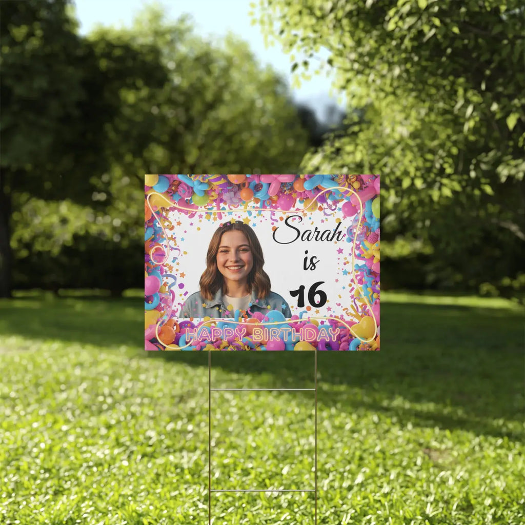 Personalized 16th Birthday Yard Sign - Sweet Sixteen - DipaliZ