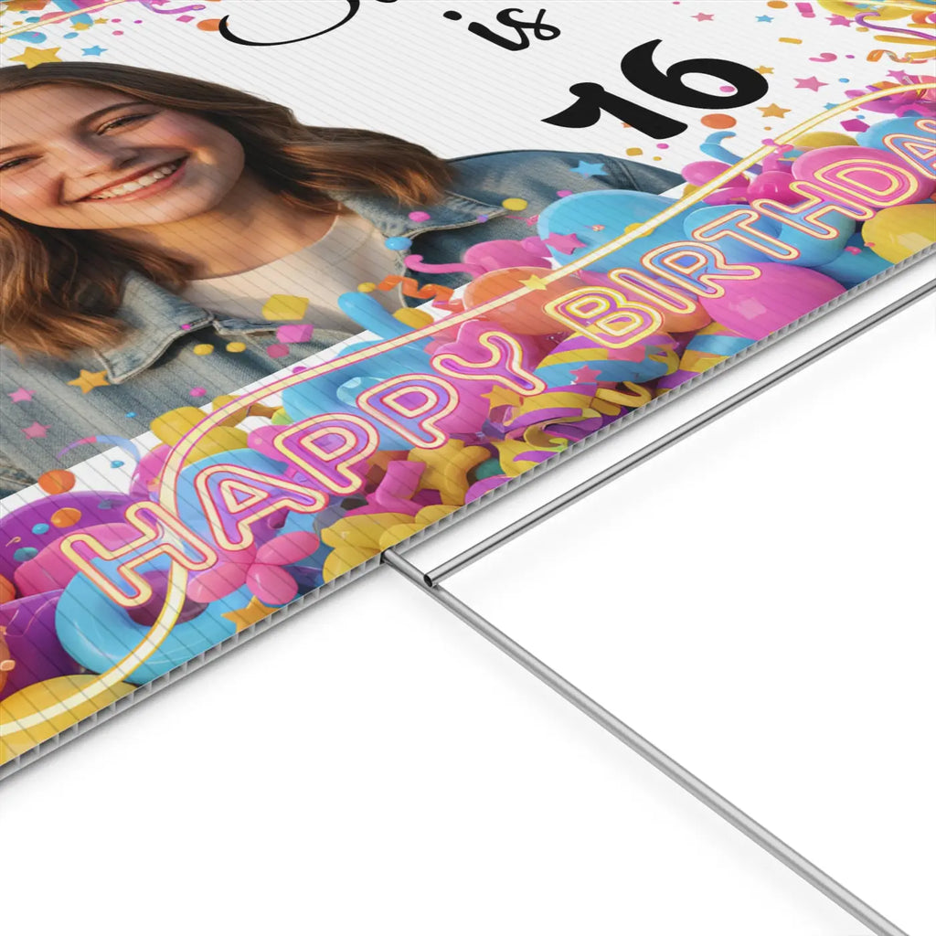 Personalized 16th Birthday Yard Sign - Sweet Sixteen - DipaliZ