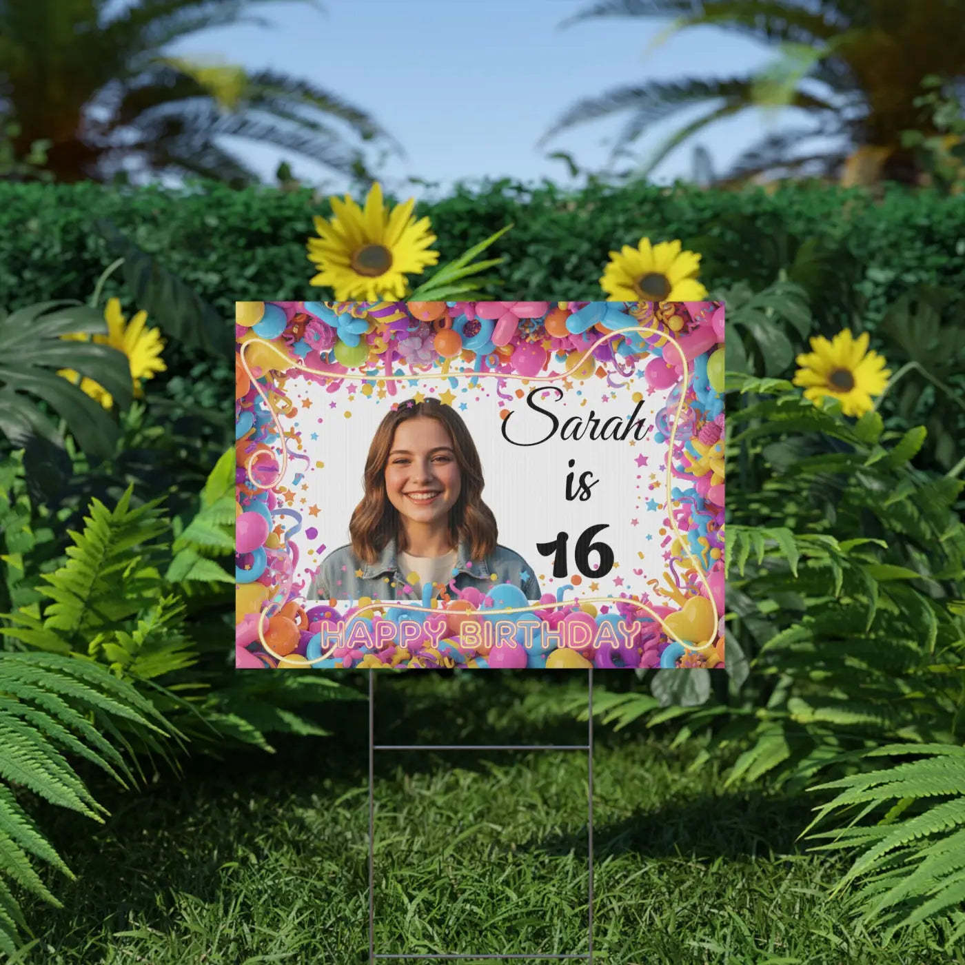Personalized 16th Birthday Yard Sign - Sweet Sixteen - DipaliZ
