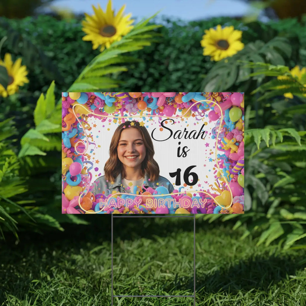 Personalized 16th Birthday Yard Sign - Sweet Sixteen - DipaliZ