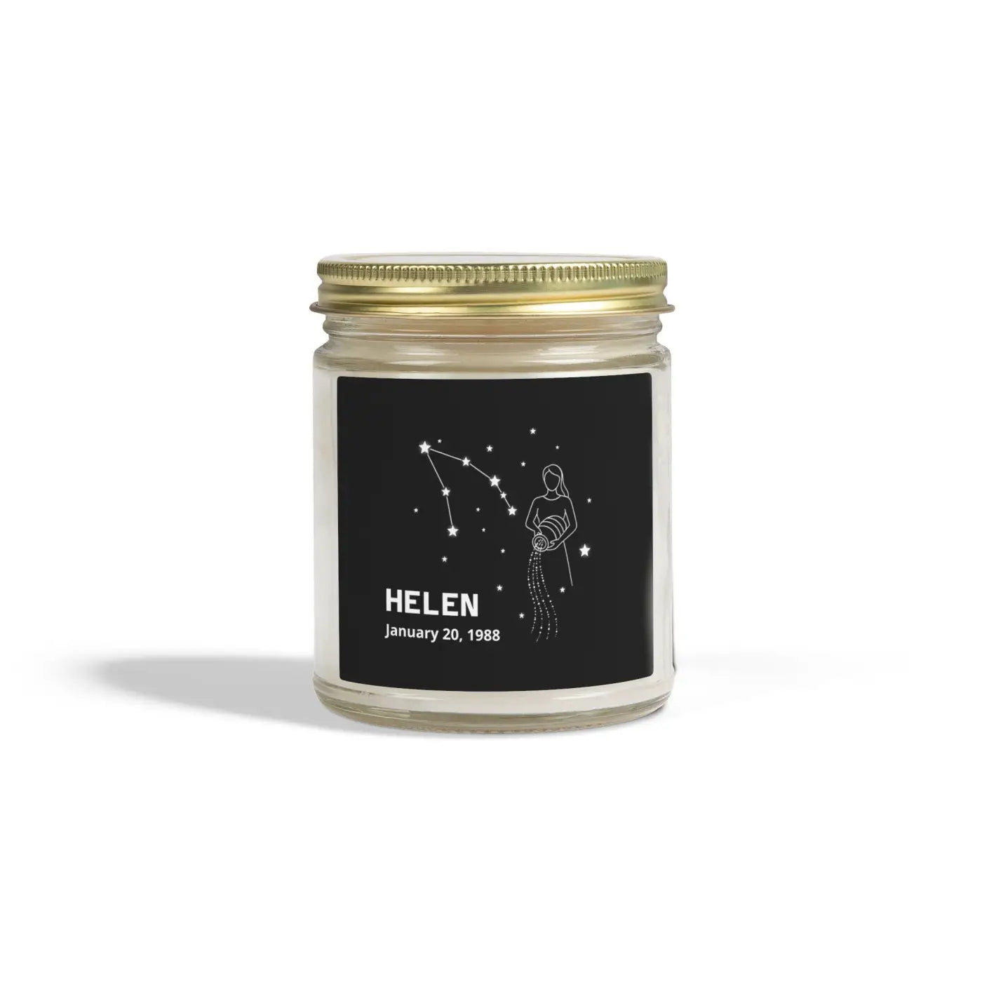 Aquarius Zodiac Candle - Personalized Apricot Wax - DipaliZ