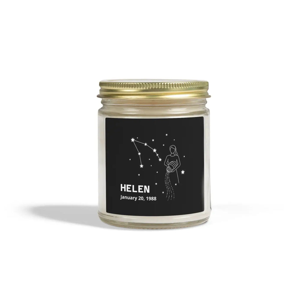 Aquarius Zodiac Candle - Personalized Apricot Wax - DipaliZ