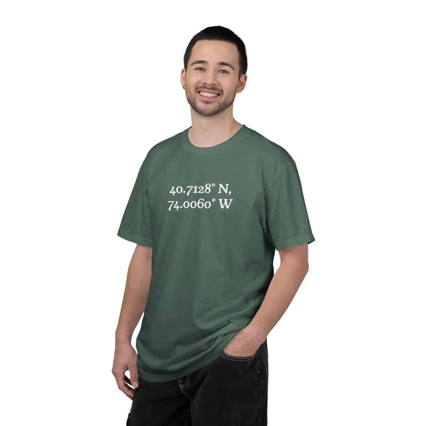 Personalized Coordinates Tee - Wearable Art Heavyweight Cotton - DipaliZ