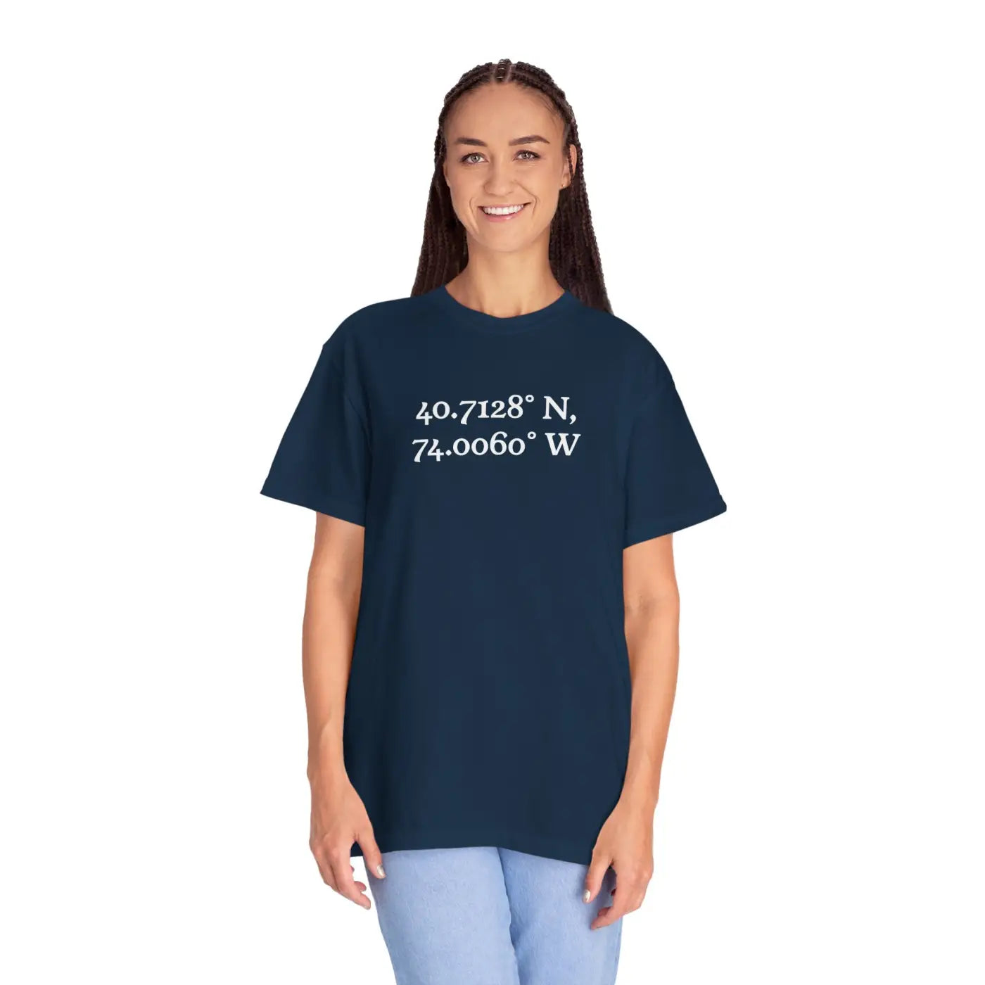 Personalized Coordinates Tee - Wearable Art Heavyweight Cotton - DipaliZ