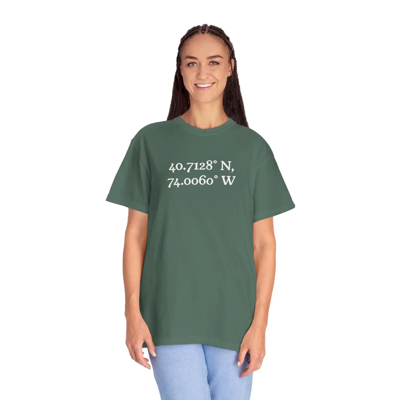 Personalized Coordinates Tee - Wearable Art Heavyweight Cotton - DipaliZ