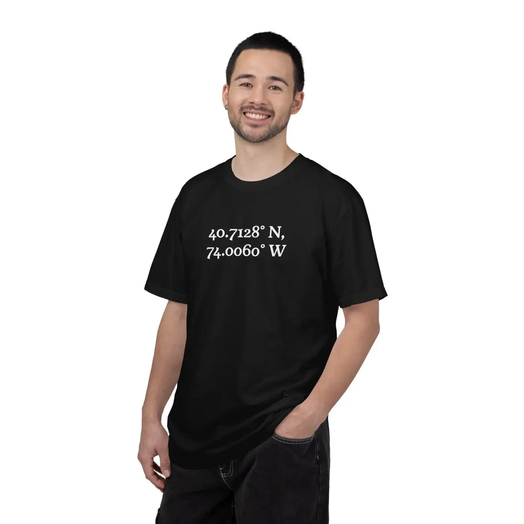 Personalized Coordinates Tee - Wearable Art Heavyweight Cotton - DipaliZ