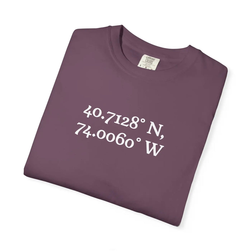 Personalized Coordinates Tee - Wearable Art Heavyweight Cotton - DipaliZ