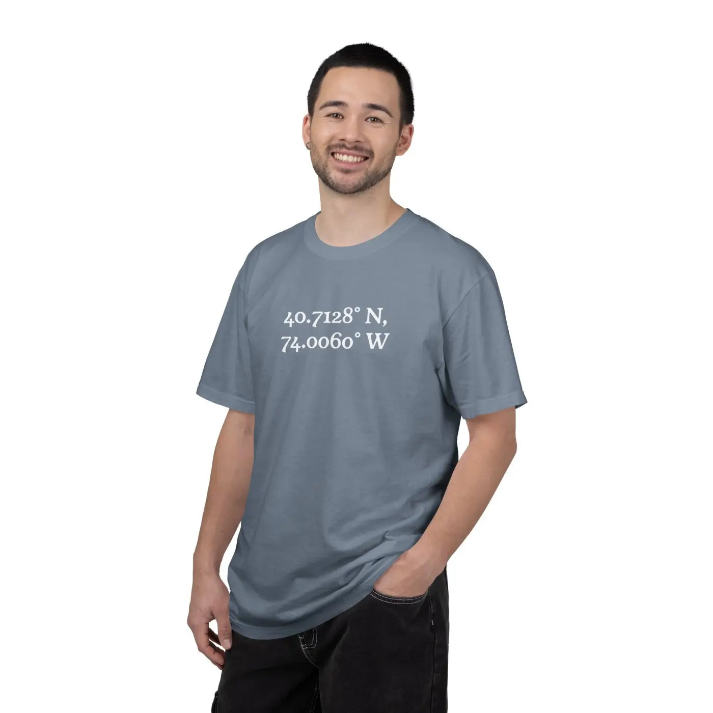 Personalized Coordinates Tee - Wearable Art Heavyweight Cotton - DipaliZ