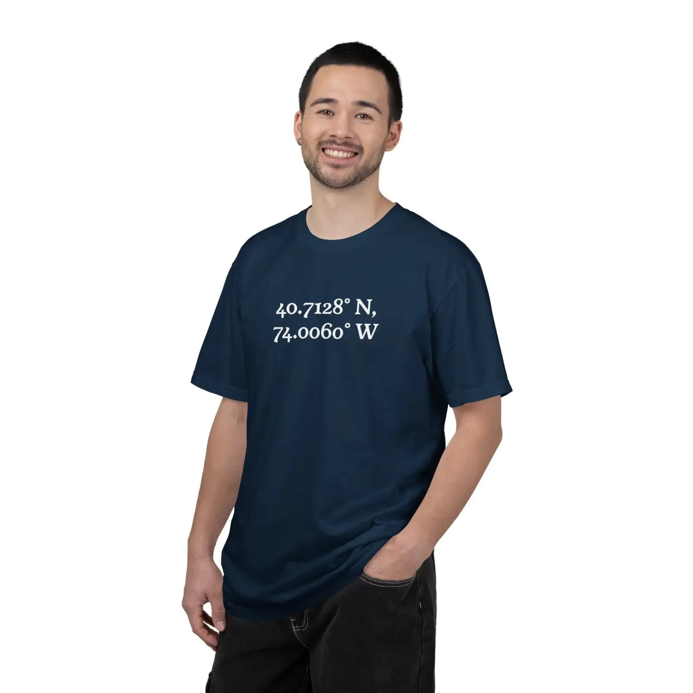 Personalized Coordinates Tee - Wearable Art Heavyweight Cotton - DipaliZ