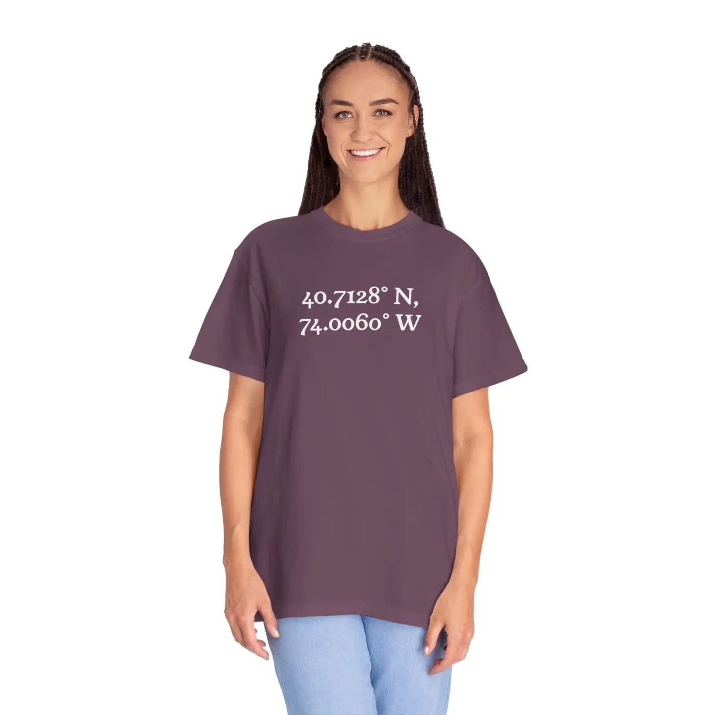 Personalized Coordinates Tee - Wearable Art Heavyweight Cotton - DipaliZ