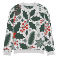 Knitted Crew Neck - Pine Leaves and Christmas Berries - DipaliZ