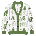 Tree Print Cardigan - Woodland Scene Jacquard Knit - DipaliZ