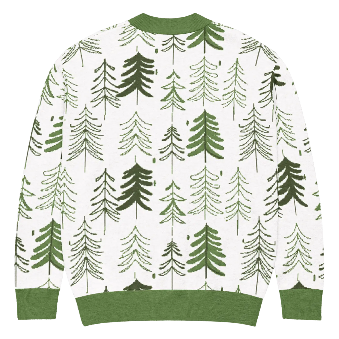 Tree Print Cardigan - Woodland Scene Jacquard Knit - DipaliZ