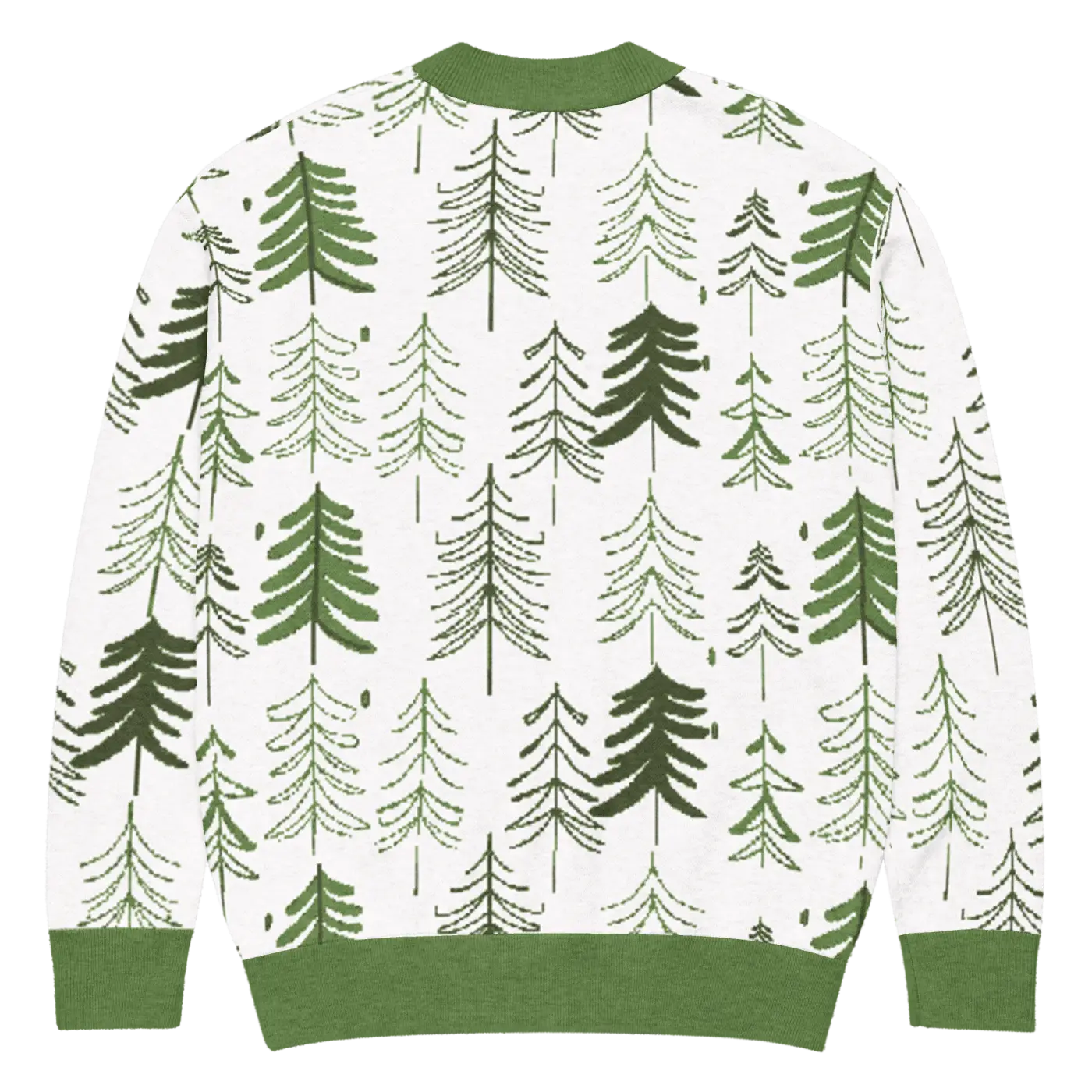 Tree Print Cardigan - Woodland Scene Jacquard Knit - DipaliZ
