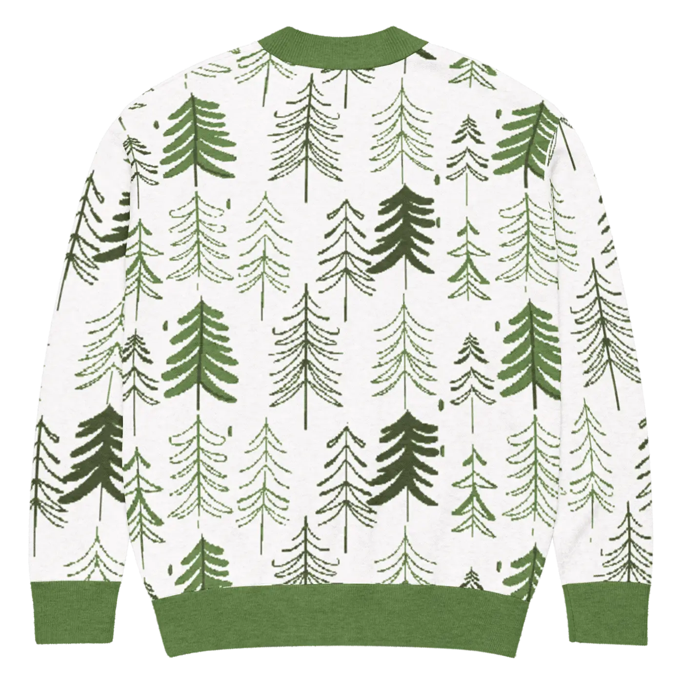Tree Print Cardigan - Woodland Scene Jacquard Knit - DipaliZ