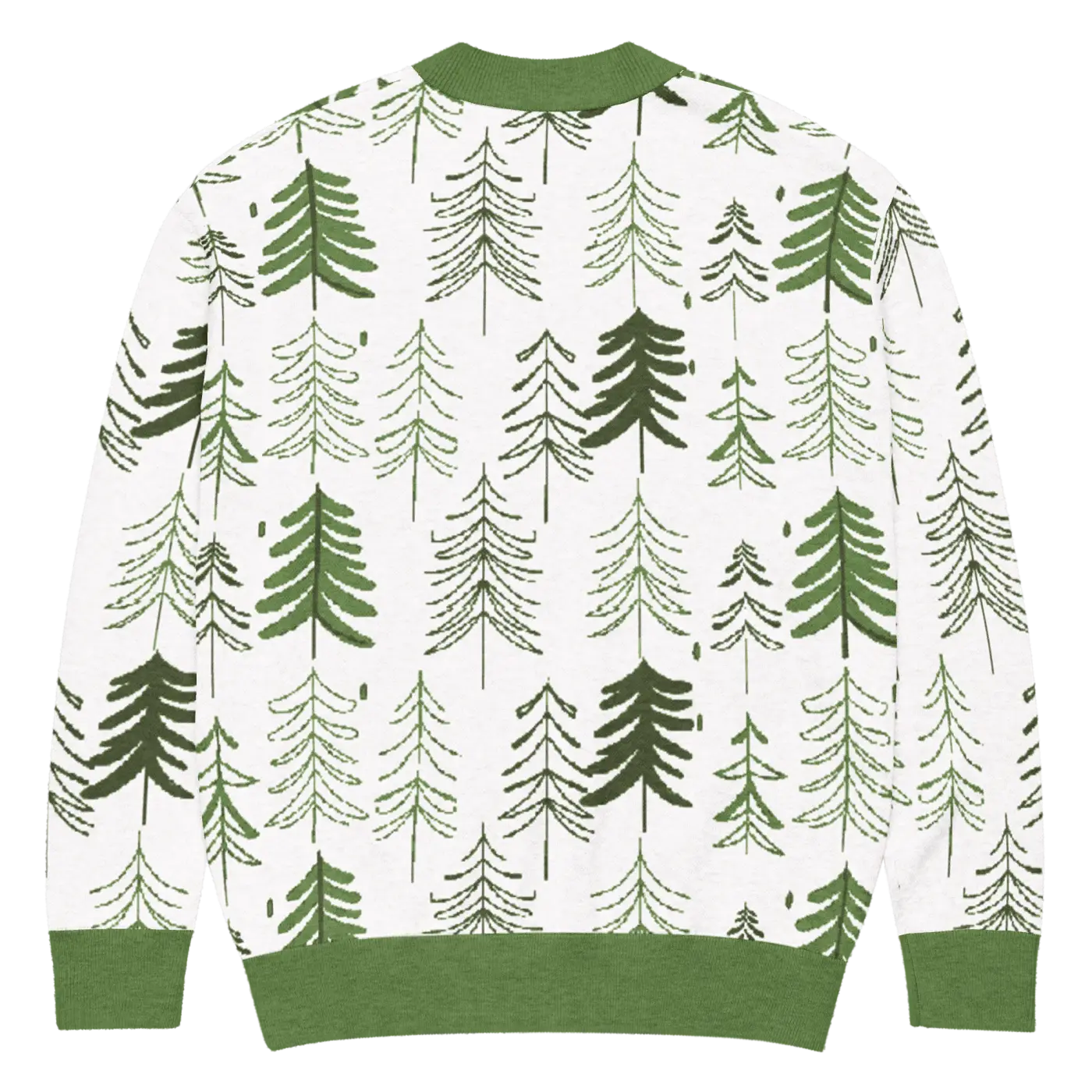 Tree Print Cardigan - Woodland Scene Jacquard Knit - DipaliZ