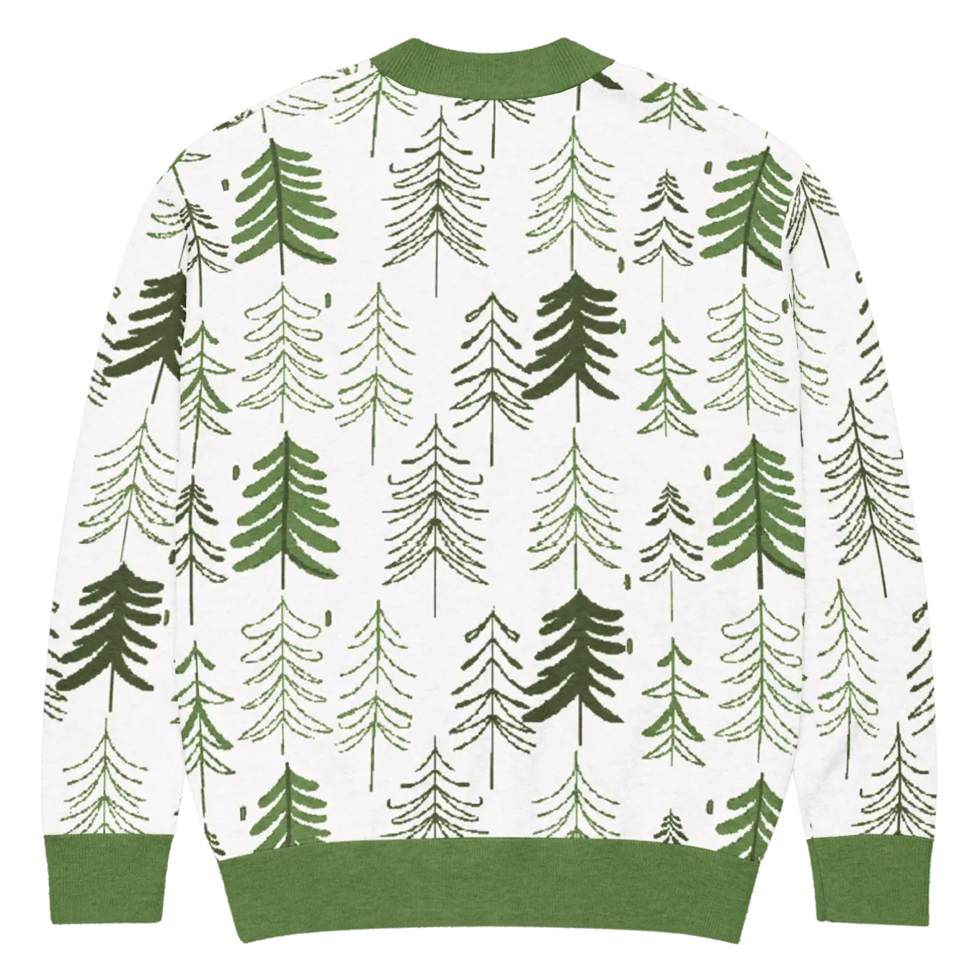 Tree Print Cardigan - Woodland Scene Jacquard Knit - DipaliZ