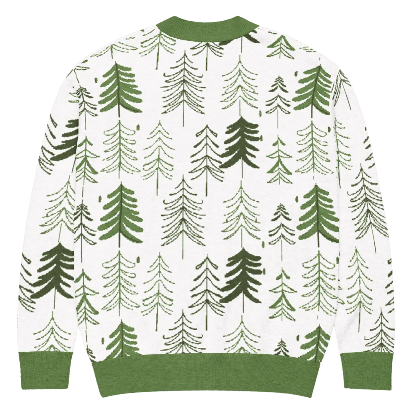 Tree Print Cardigan - Woodland Scene Jacquard Knit - DipaliZ