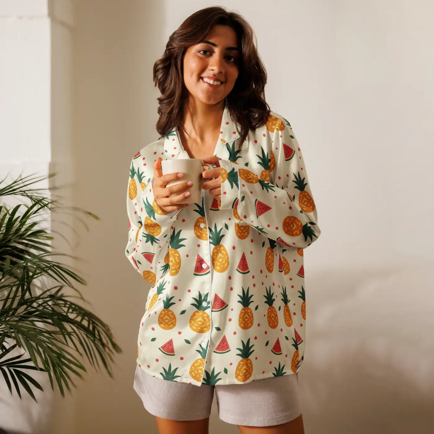 Long Sleeve Pajama Top - Silky Comfort Lightweight Fabric - DipaliZ