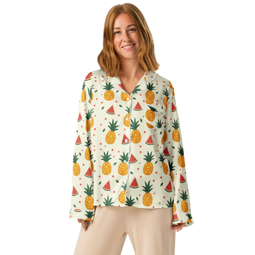 Long Sleeve Pajama Top - Silky Comfort Lightweight Fabric - DipaliZ
