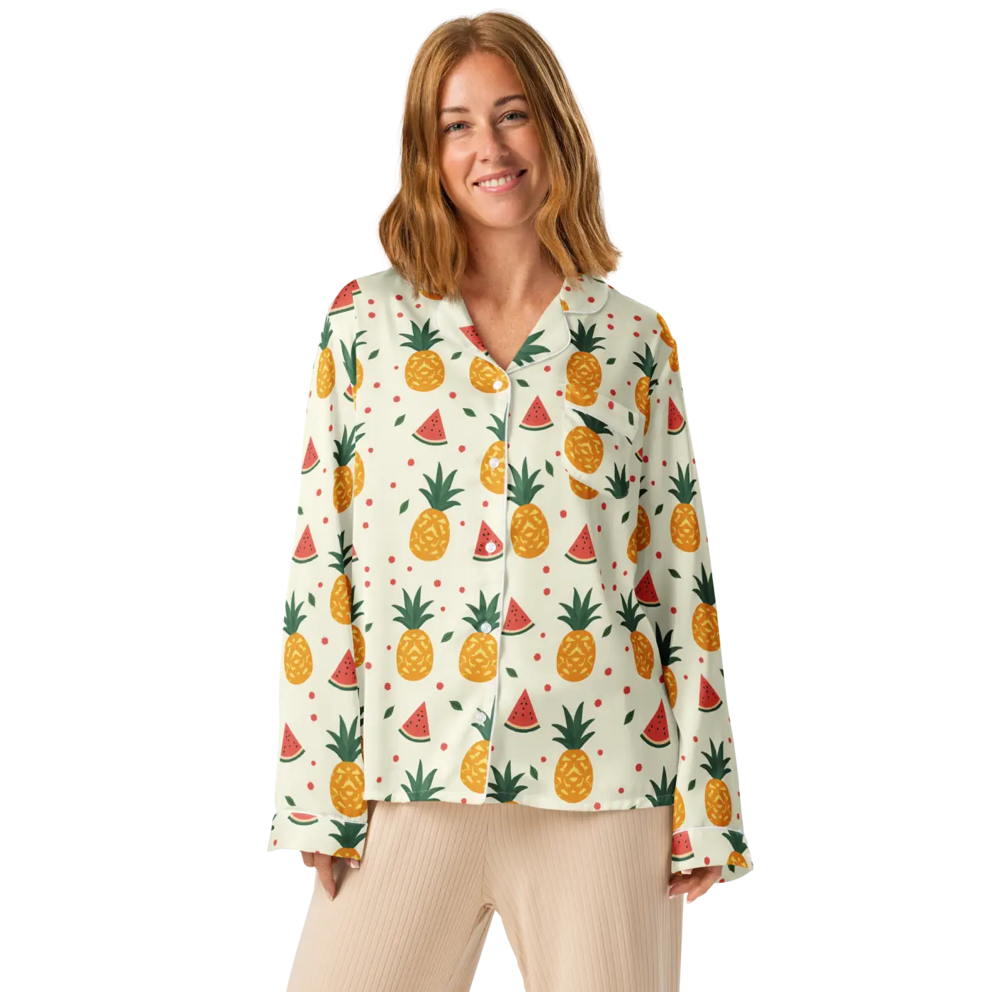 Long Sleeve Pajama Top - Silky Comfort Lightweight Fabric - DipaliZ