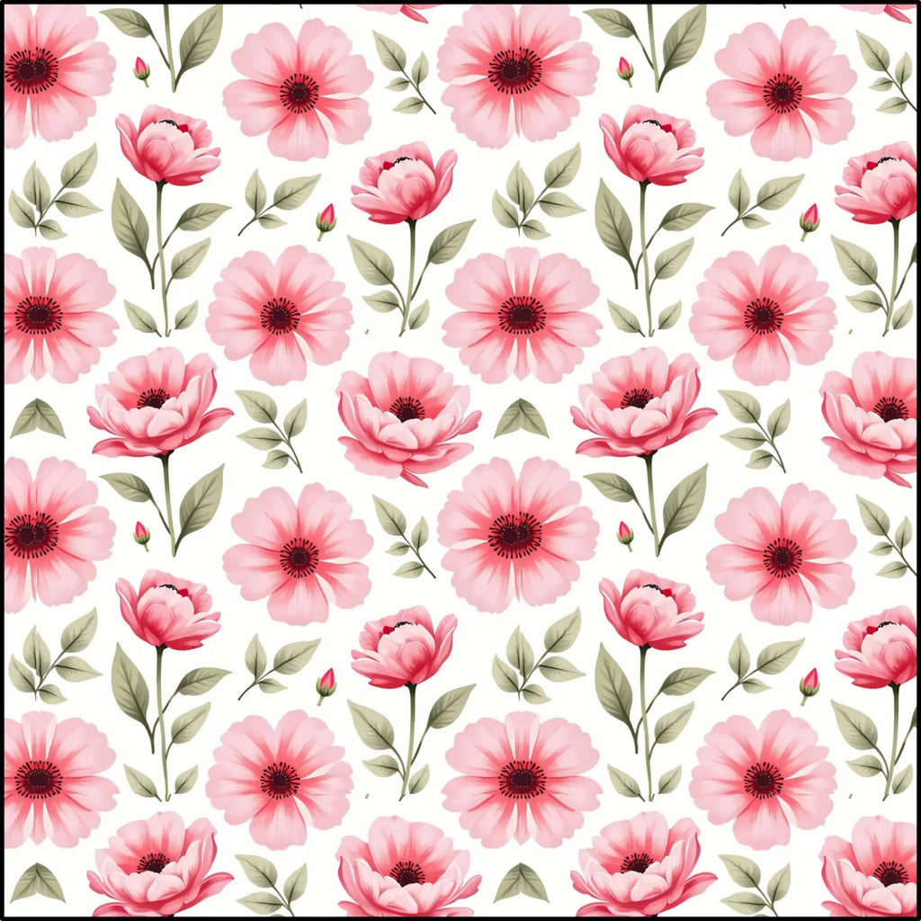 Pink Floral Patterned Fabric - Cotton by the Yard - DipaliZ
