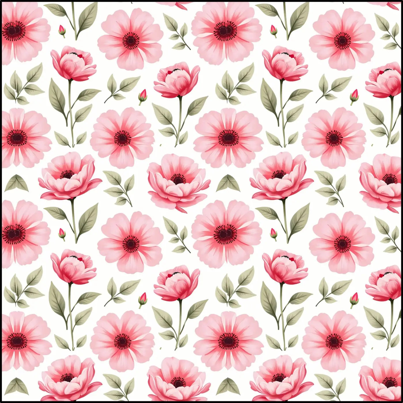 Pink Floral Patterned Fabric - Cotton by the Yard - DipaliZ