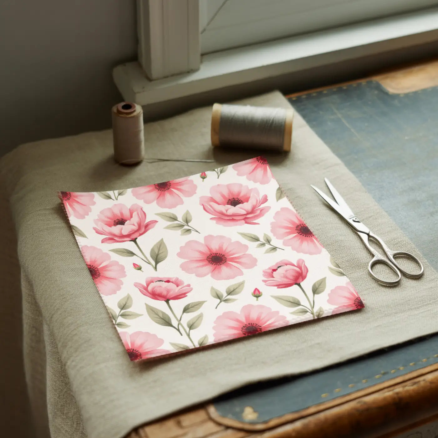 Pink Floral Patterned Fabric - Cotton by the Yard - DipaliZ