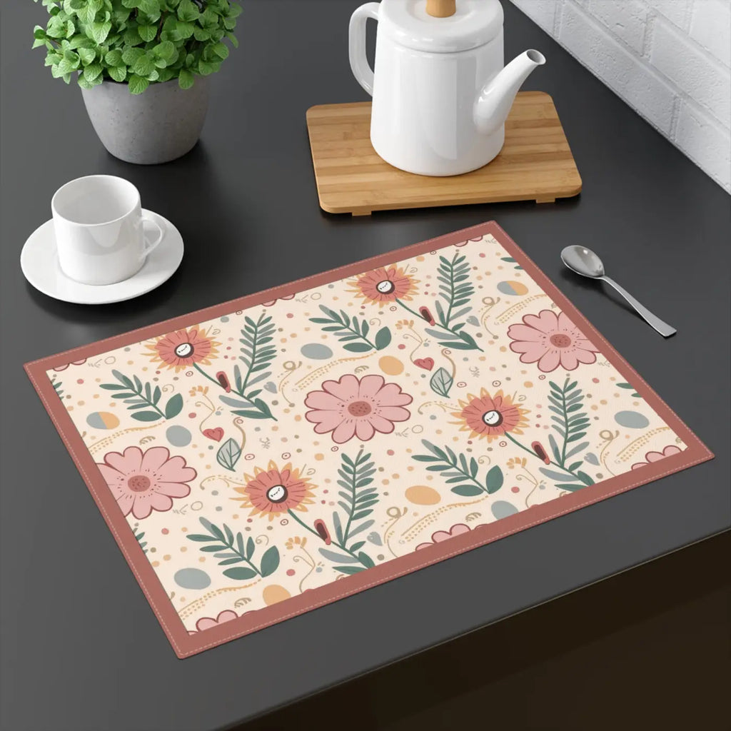 Pink Floral Placemats - Double-Sided for Formal Occasions - DipaliZ