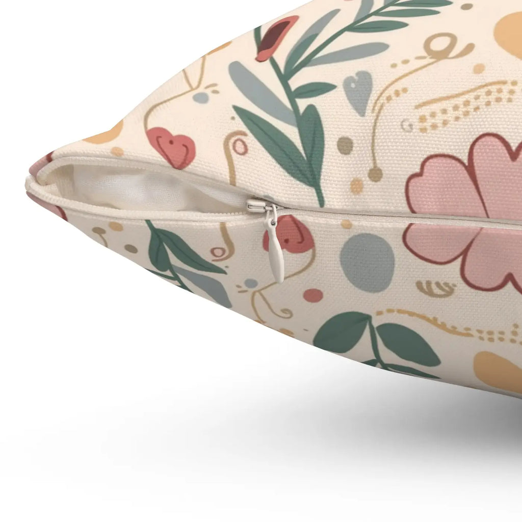 Pink Floral Pillows - Polyester Throw Pillow for Home - DipaliZ
