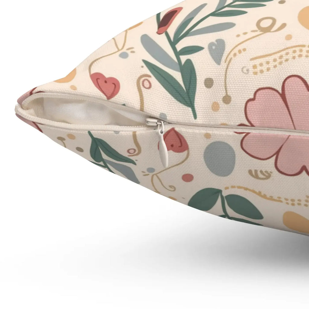 Pink Floral Pillows - Polyester Throw Pillow for Home - DipaliZ