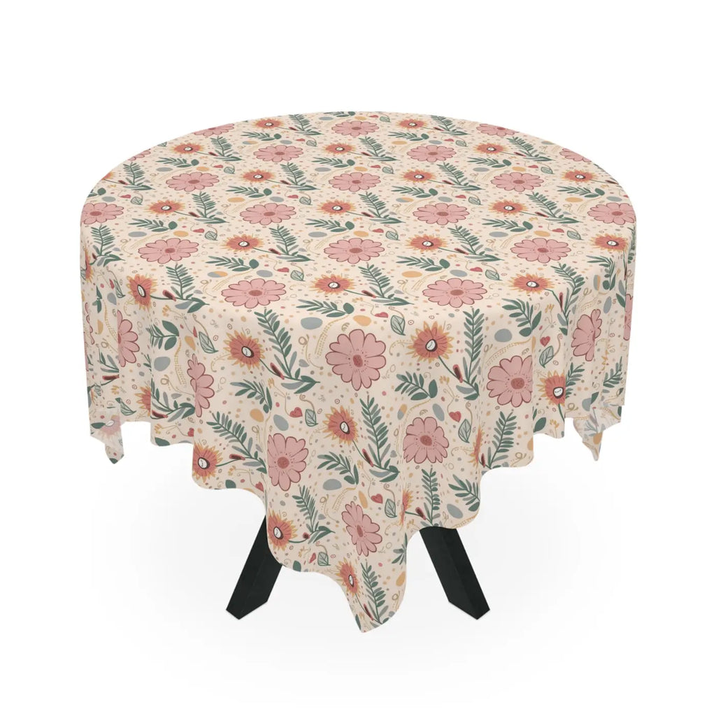 Pink Floral Tablecloth - Captivating Design for Dining - DipaliZ