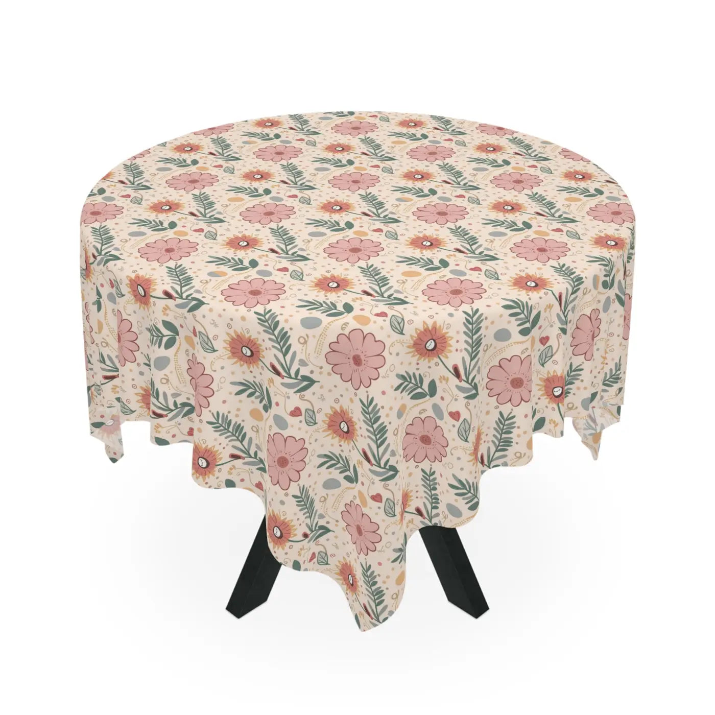 Pink Floral Tablecloth - Captivating Design for Dining - DipaliZ