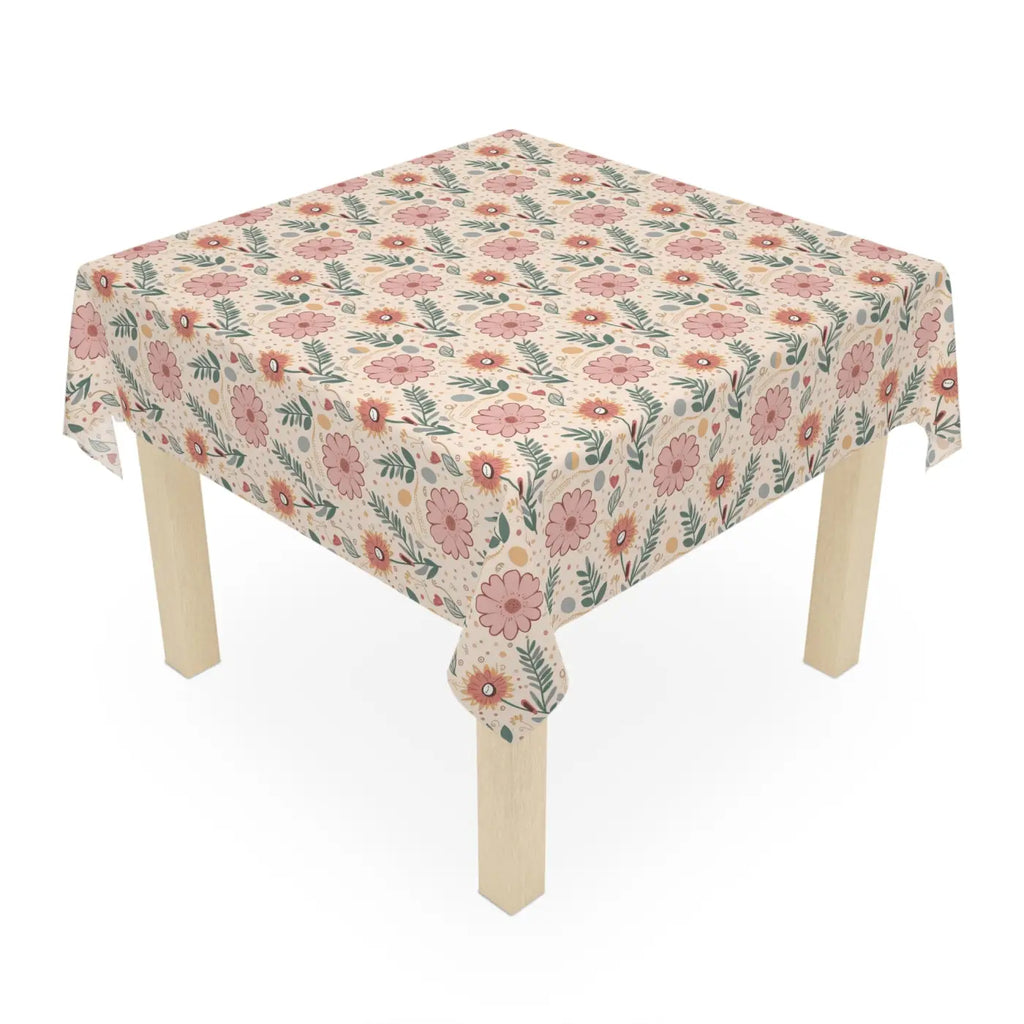 Pink Floral Tablecloth - Captivating Design for Dining - DipaliZ